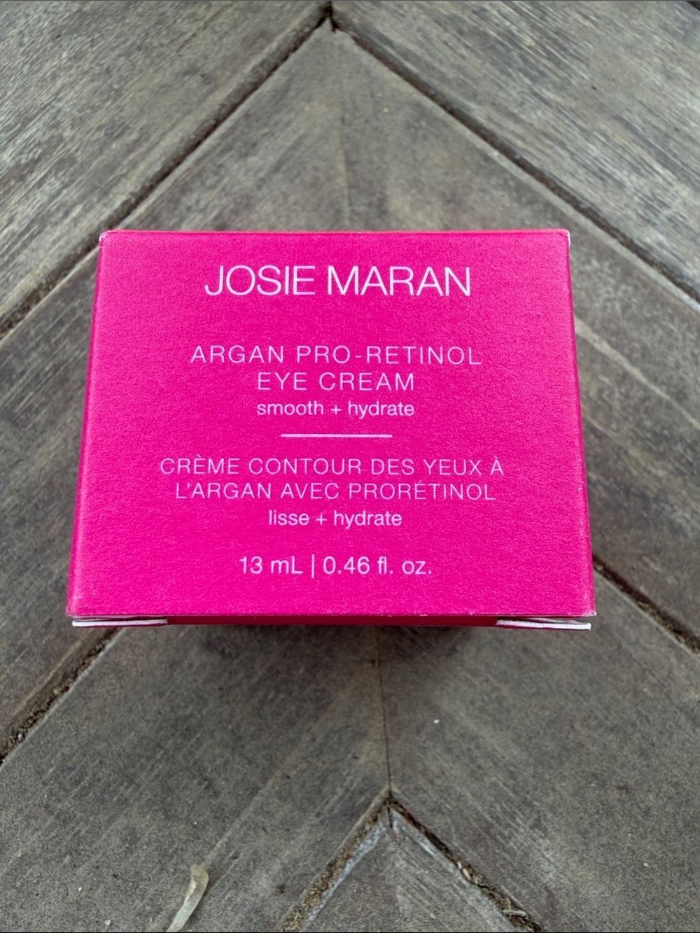 NEW JOSIE MARAN Hot Pink Argan Pro-Retinol Eye Cream Box